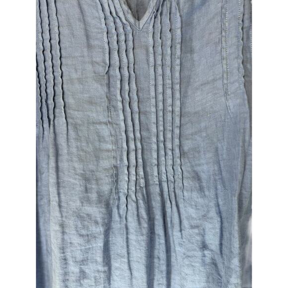Free People CP Shades Dress Blue Lagenlook Linen Regina Tunic Relaxed Large‎ - Picture 6 of 15